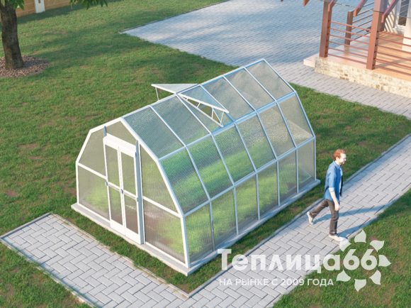 Теплица Рада Рица из поликарбоната, 3x4 метра, белая